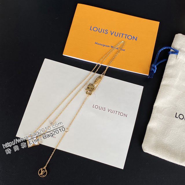 Louis Vuitton新款飾品 路易威登經典單花項鏈 LV天然白貝母四葉草鎖骨鏈  zglv2136
